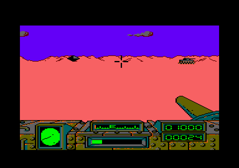 Desert Fox Amstrad CPC Screenshot: I need to move quick, an opponent fired directly at me...
