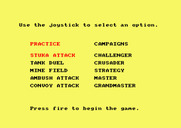 Desert Fox for Amstrad CPC - The main menu.