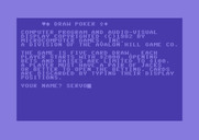 Five Card Draw Poker for Commodore 64 - Starting screen; enter your name...
