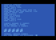 Five Card Draw Poker for Atari 8-bit - Select the cards to discard.