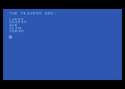 Five Card Draw Poker for Atari 8-bit - And the players are as follows...