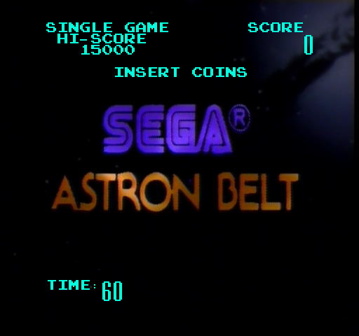 Astron Belt Arcade Screenshot: Title screen.
