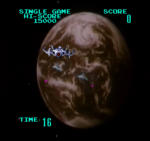 Astron Belt Arcade Screenshot: Game attract mode.