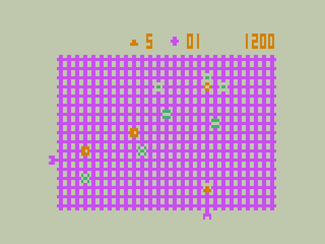 Gridrunner Dragon 32/64 Screenshot: Game start.
