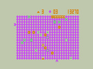 Gridrunner for Dragon 32/64 - Things get more difficult as the game progresses...