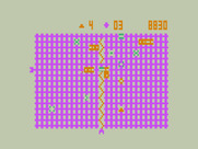 Gridrunner for Dragon 32/64 - Another laser fires, better be quick to dodge it!