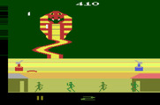 G.I. Joe: Cobra Strike for Atari 2600 - The snake was hit, so the screen flashes green...