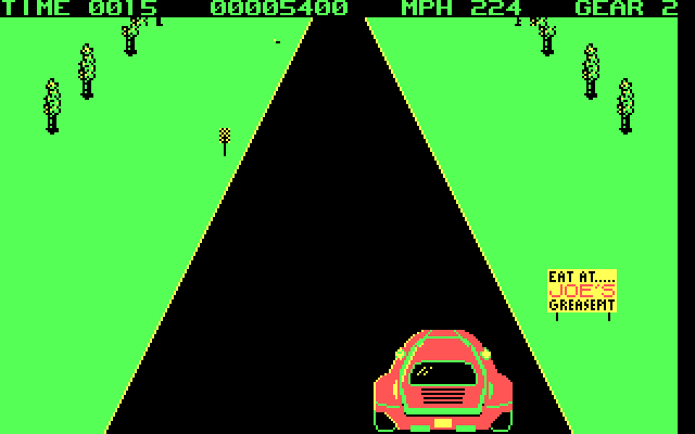 Turbo IBM PC/Compatibles Screenshot: The sign suggests I Eat at Joe's...