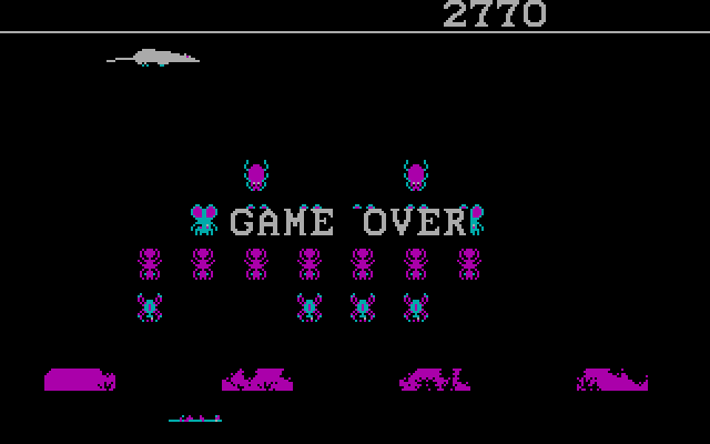 Tick Attack IBM PC/Compatibles Screenshot: Game over.