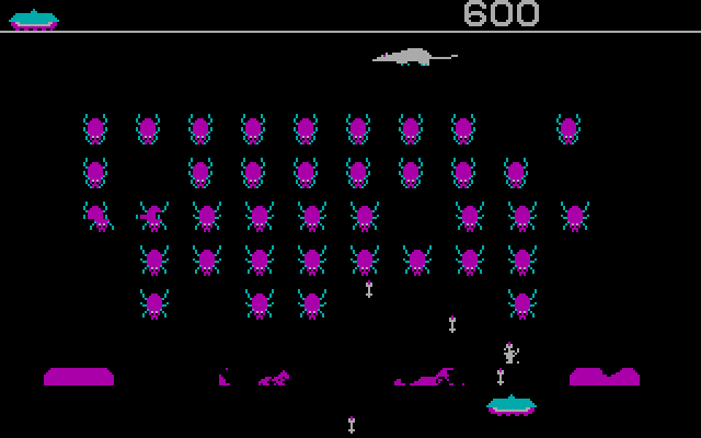 Tick Attack IBM PC/Compatibles Screenshot: Watch out, don't get hit by missiles!