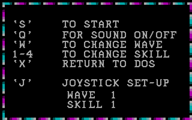 Tick Attack IBM PC/Compatibles Screenshot: Main menu.
