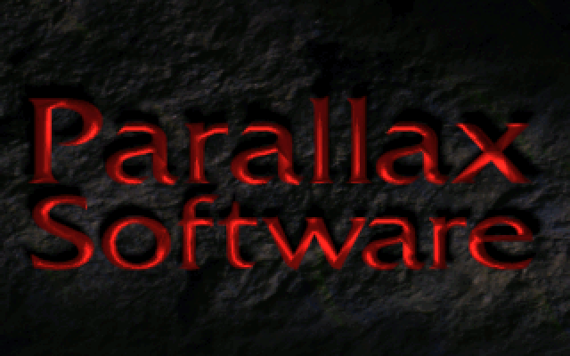 Descent IBM PC/Compatibles Screenshot: Parallax Software logo.