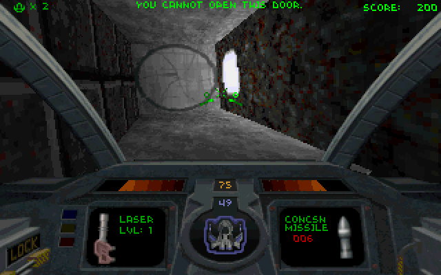 Descent IBM PC/Compatibles Screenshot: You cannot open this door...