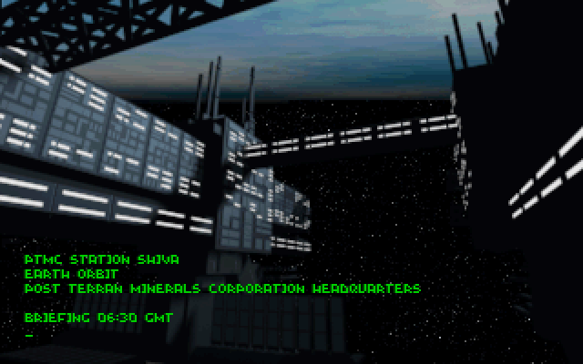 Descent IBM PC/Compatibles Screenshot: Game start.