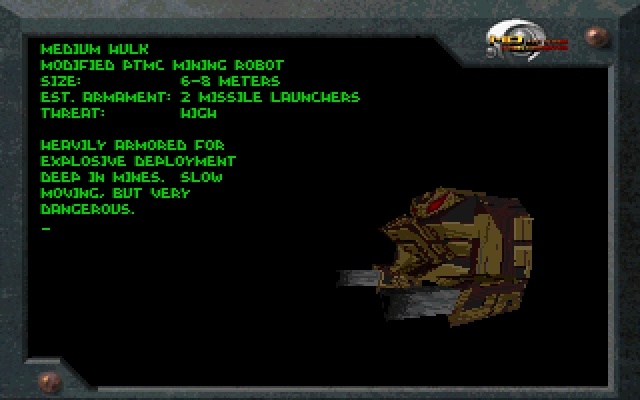 Descent IBM PC/Compatibles Screenshot: About some of the opponents...