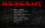 Descent for IBM PC/Compatibles - The main menu.