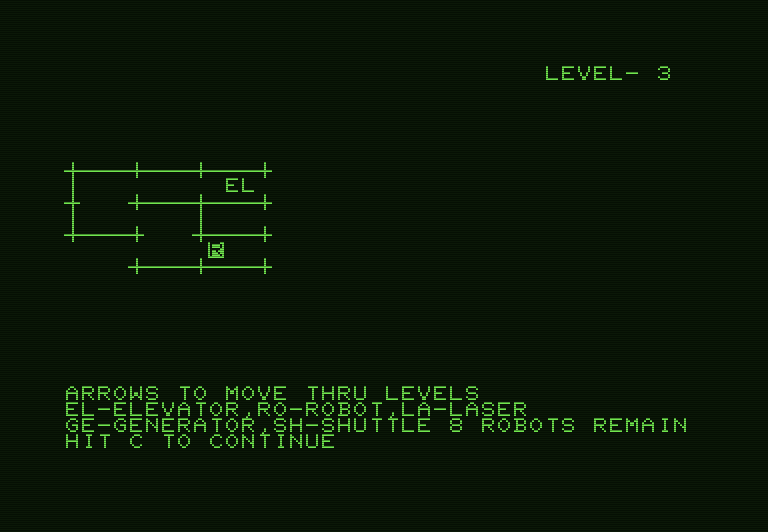 Voyager I: Sabotage of the Robot Ship Commodore PET Screenshot: View the map to see what you've found so far...