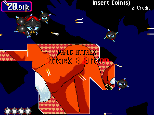 Gals Panic 4 Arcade Screenshot: Complete the line before getting hit!