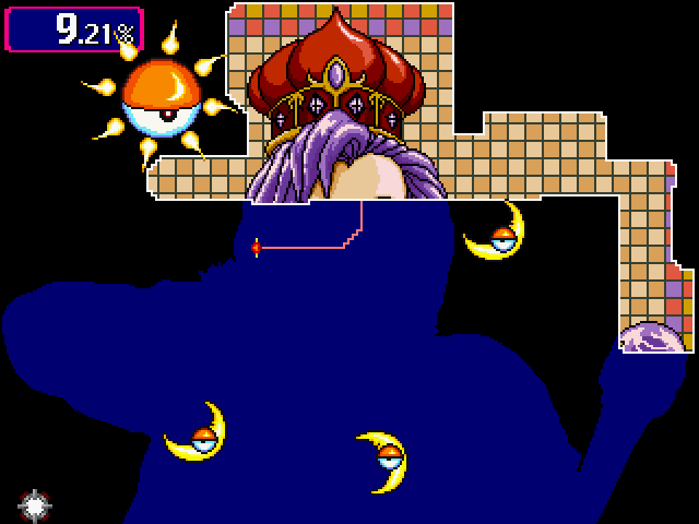 Gals Panic 4 Arcade Screenshot: Drawing some lines