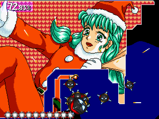 Gals Panic 4 Arcade Screenshot: Only a small amount of space left...