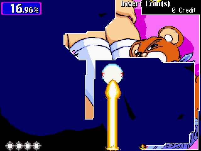 Gals Panic 4 Arcade Screenshot: This opponent can destroy areas you already blocked off.