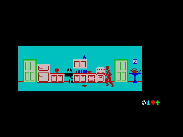 Frankie Goes to Hollywood ZX Spectrum Screenshot: Anything of interest in this room?