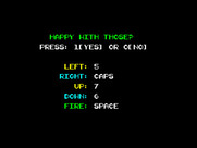 Frankie Goes to Hollywood for ZX Spectrum - You can optionally customize the keyboard settings...