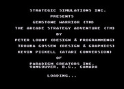 Gemstone Warrior for Atari 8-bit - Loading screen.