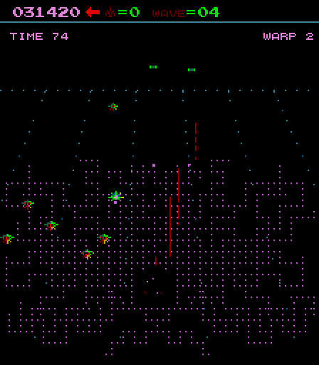 Juno First Arcade Screenshot: Crash! I've been hit and my ship explodes!