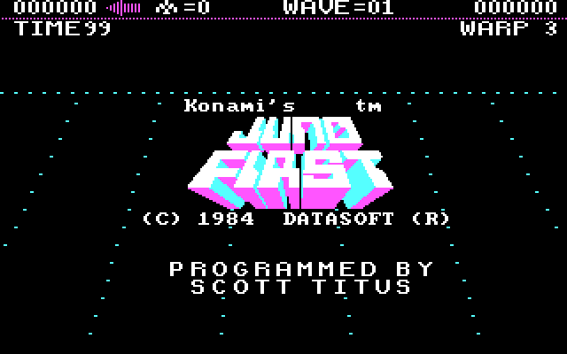 Juno First IBM PC/Compatibles Screenshot: Title screen.