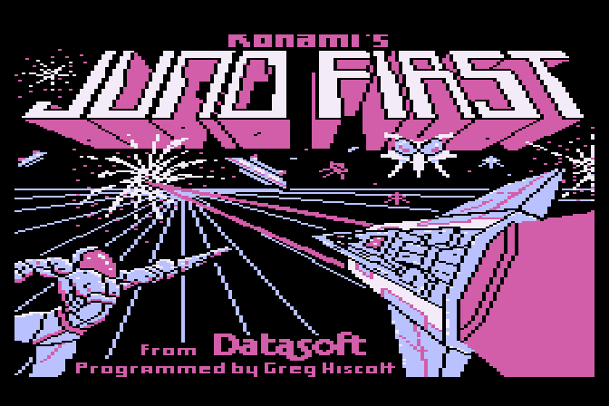 Juno First Atari 8-bit Screenshot: Title screen 1.