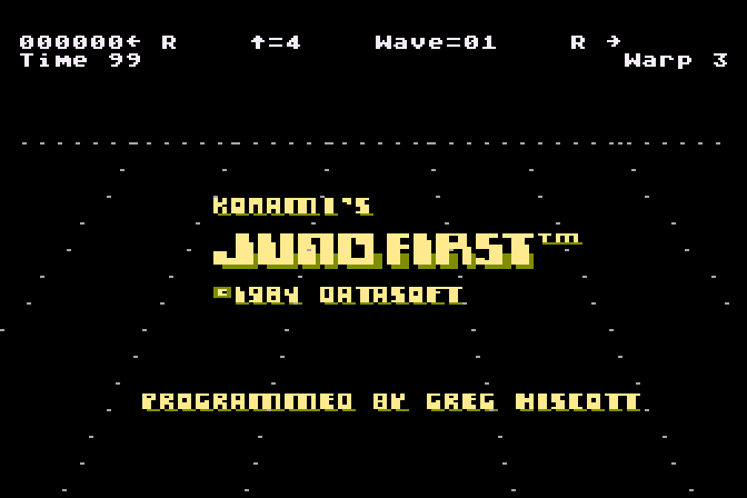 Juno First Atari 8-bit Screenshot: Title screen 2.