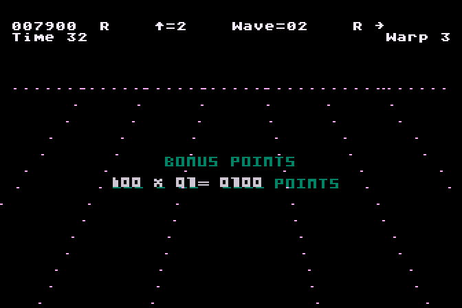 Juno First Atari 8-bit Screenshot: Level completed!