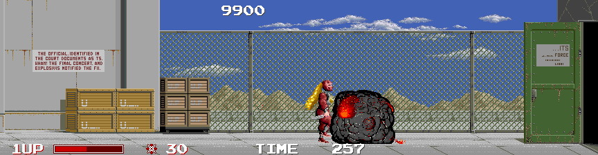 Ninja Warriors, The Arcade Screenshot: Avoid the explosions!