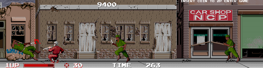 Ninja Warriors, The Arcade Screenshot: Knocking opponents down...