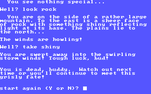 Alien IBM PC/Compatibles Screenshot: Oops, game over...try again?