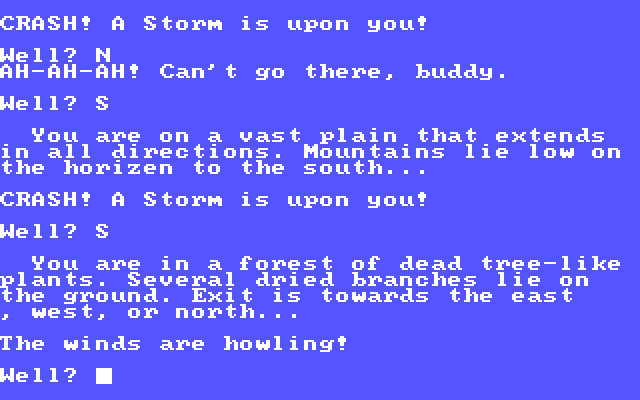 Alien IBM PC/Compatibles Screenshot: There's a storm and the winds are howling!