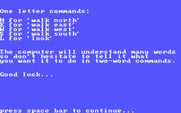 Alien for IBM PC/Compatibles - A summary of commands.