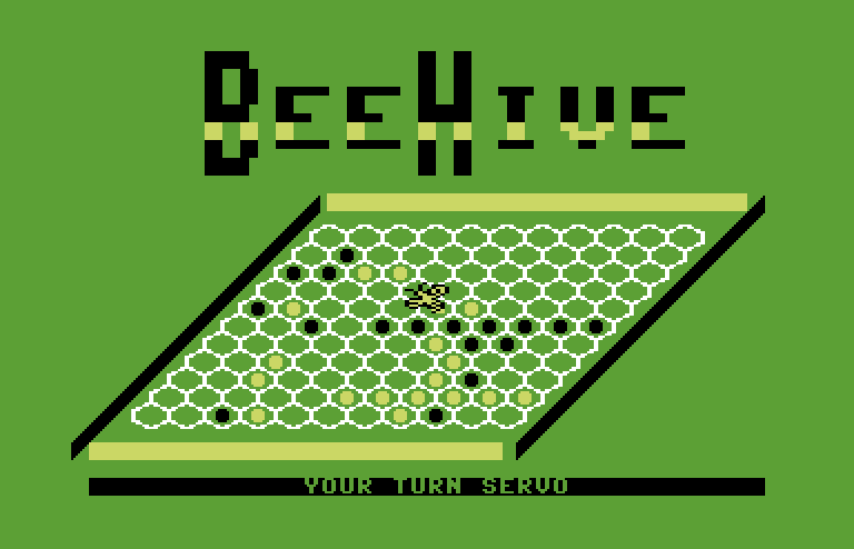Beehive Commodore 64 Screenshot: Selecting spaces in the beehive one at a time...