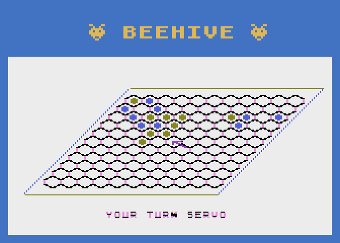 Beehive Atari 8-bit Screenshot: Game in progress.