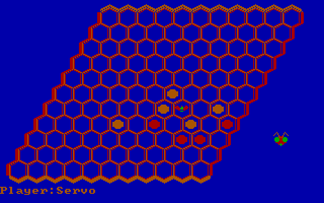 Beehive IBM PC/Compatibles Screenshot: Players take turns selecting spaces.