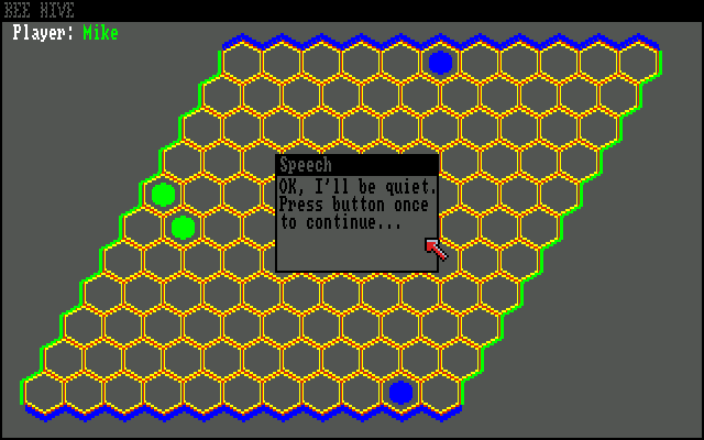 Beehive Amiga Screenshot: You can also turn off the speech if you want...