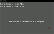 Beehive for Amiga - Game start; first, enter the player names...