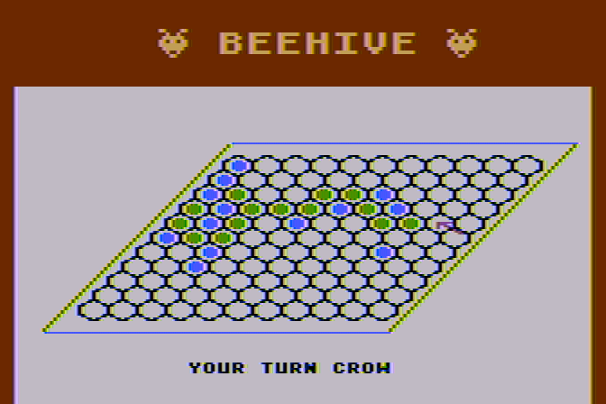 Beehive Atari 8-bit Screenshot: One of the players almost reached the other side!