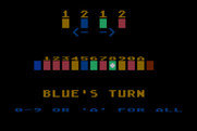 Tug-A-War for Atari 8-bit - Blue's turn...Red is still winning, though!