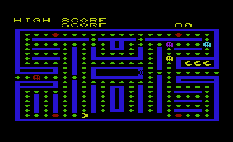 Snakman Commodore VIC-20 Screenshot: Game start.