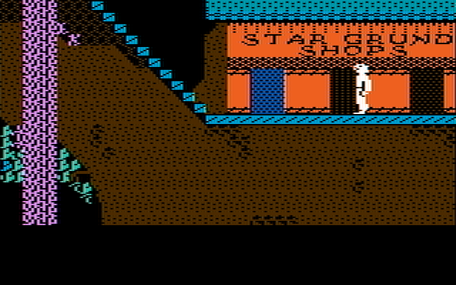 Below the Root IBM PC/Compatibles Screenshot: Outside some shops...maybe I should go inside and check it out.