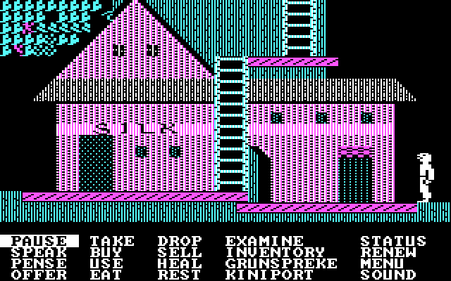 Below the Root IBM PC/Compatibles Screenshot: Pull up the game menu to perform additional actions.