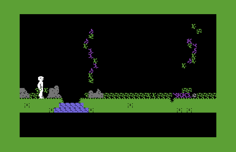 Below the Root Commodore 64 Screenshot: Don't fall into the river...