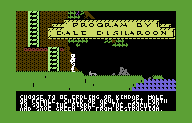 Below the Root Commodore 64 Screenshot: Game credits and demo.
